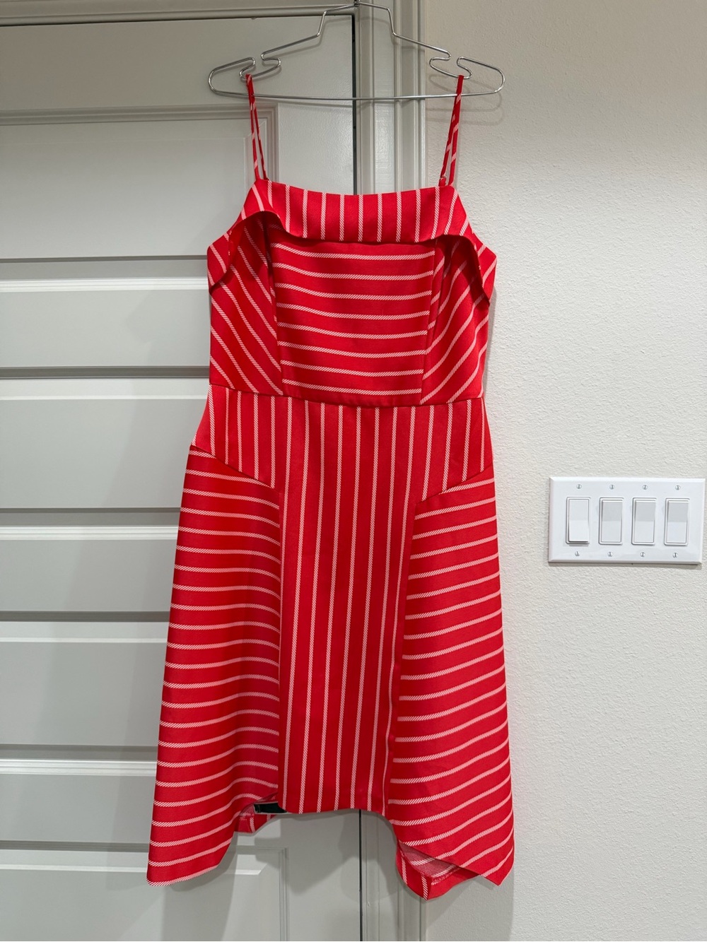 Banana Republic Red and White Striped Dress 12 EUC 4th of July Fourth of July